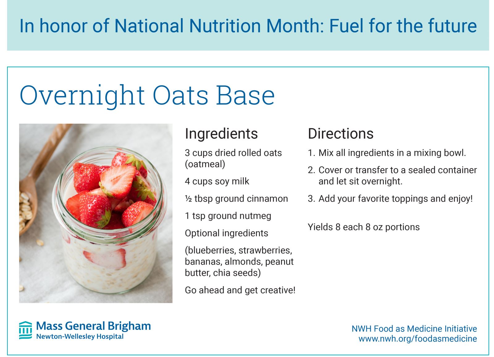 National Nutrition Month Recipes NWH Recipe Cards 8